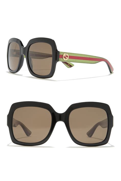 gucci square acetate sunglasses havana|gucci 54mm oversized square sunglasses.